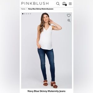 Navy blue skinny maternity jeans from Pinkblush in size 26